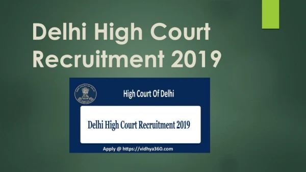 Delhi High Court Recruitment 2019, Apply For Delhi HC Chauffeur Jobs