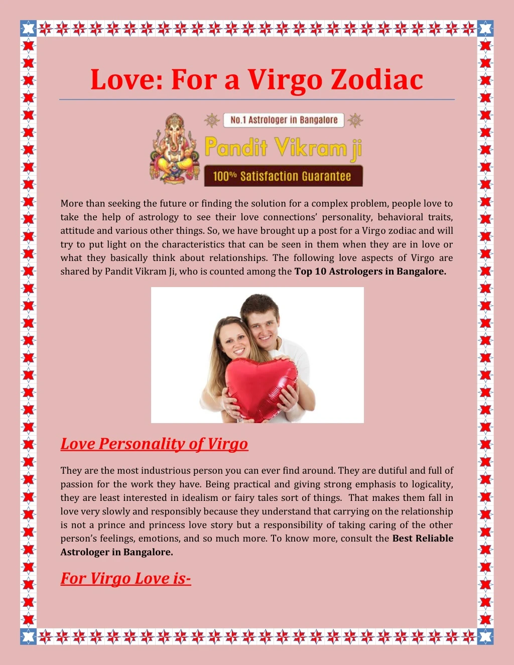 love for a virgo zodiac