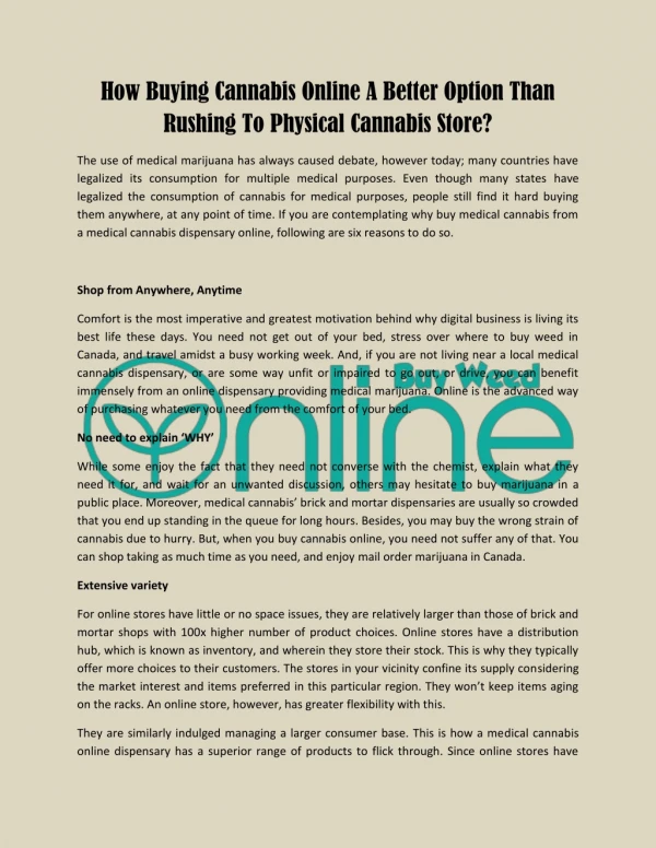 How Buying Cannabis Online A Better Option Than Rushing To Physical Cannabis Store