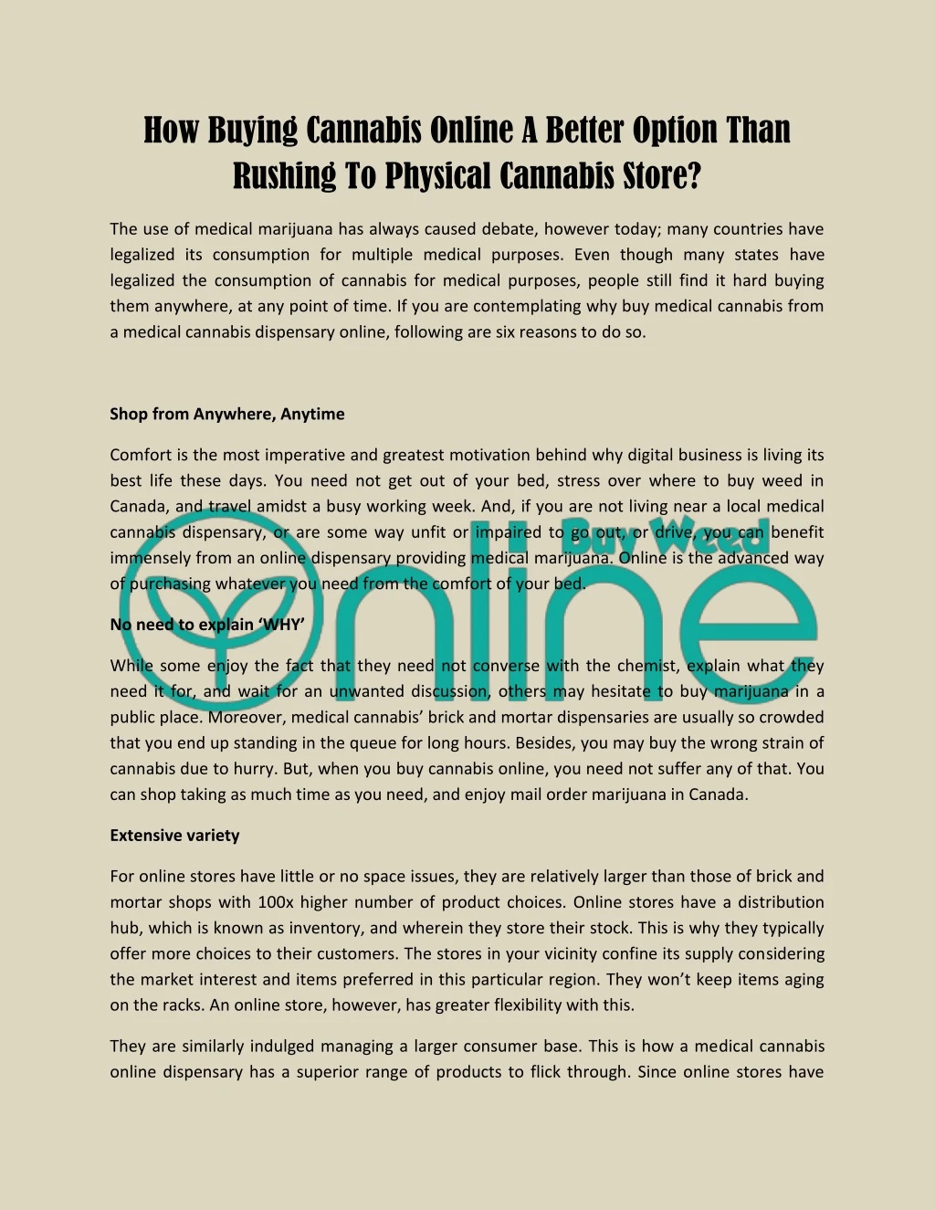 how buying cannabis online a better option than