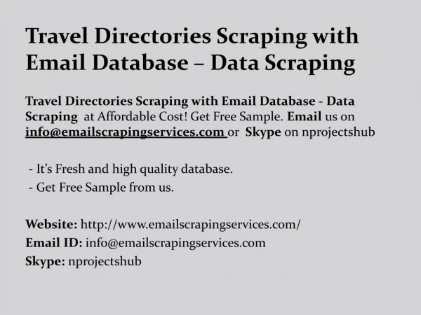 Travel Directories Scraping with Email Database