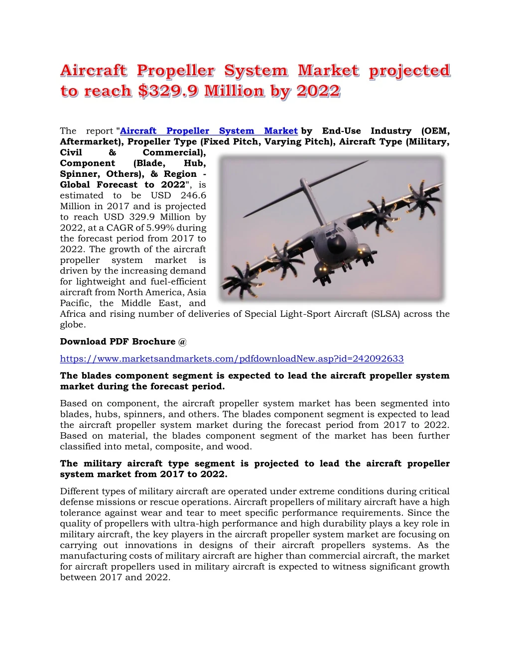 the report aircraft propeller system market