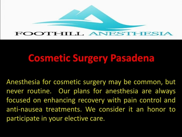 Cosmetic Surgery Pasadena
