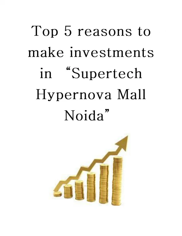 Supertech Hypernova Mall | Sector 94 Noida | Commercial Spaces