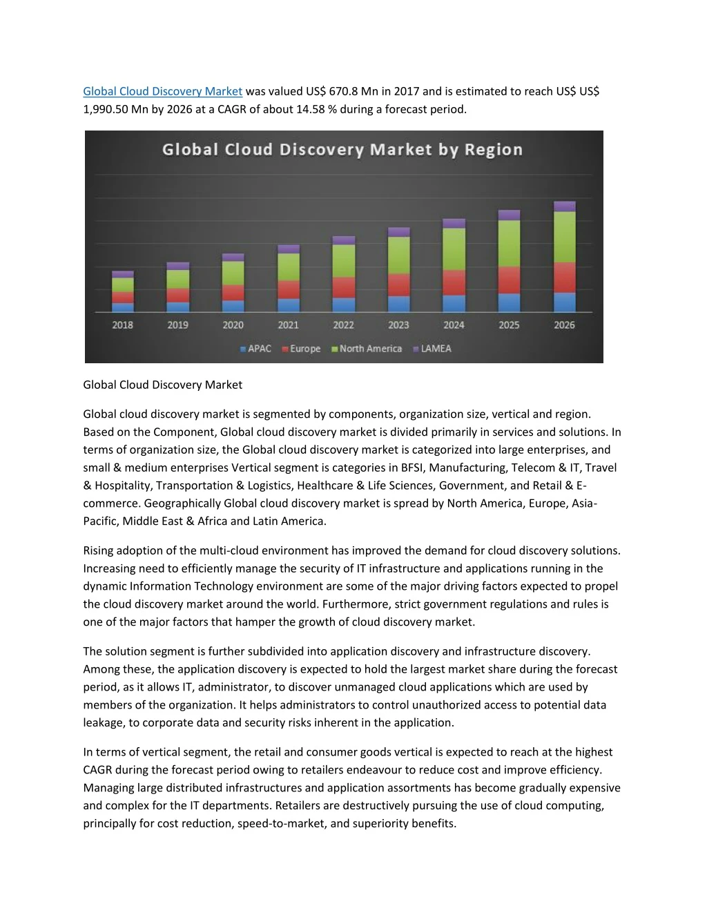 global cloud discovery market was valued