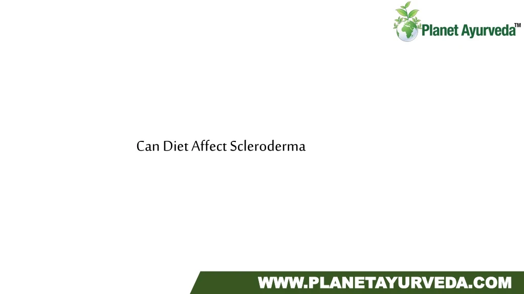 can diet affect scleroderma