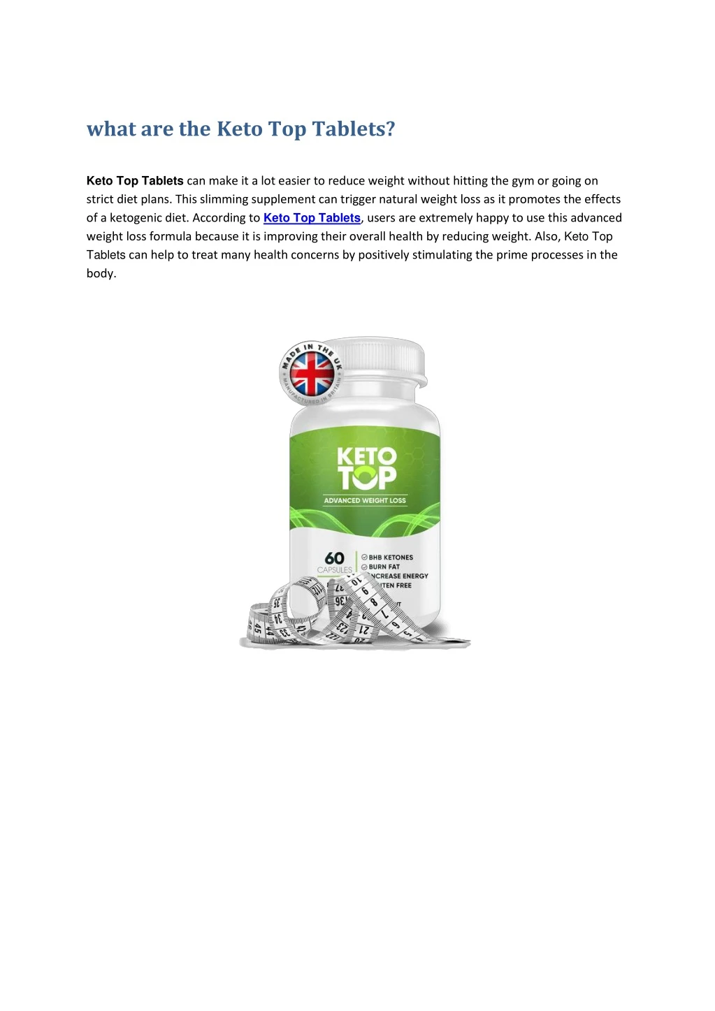 what are the keto top tablets