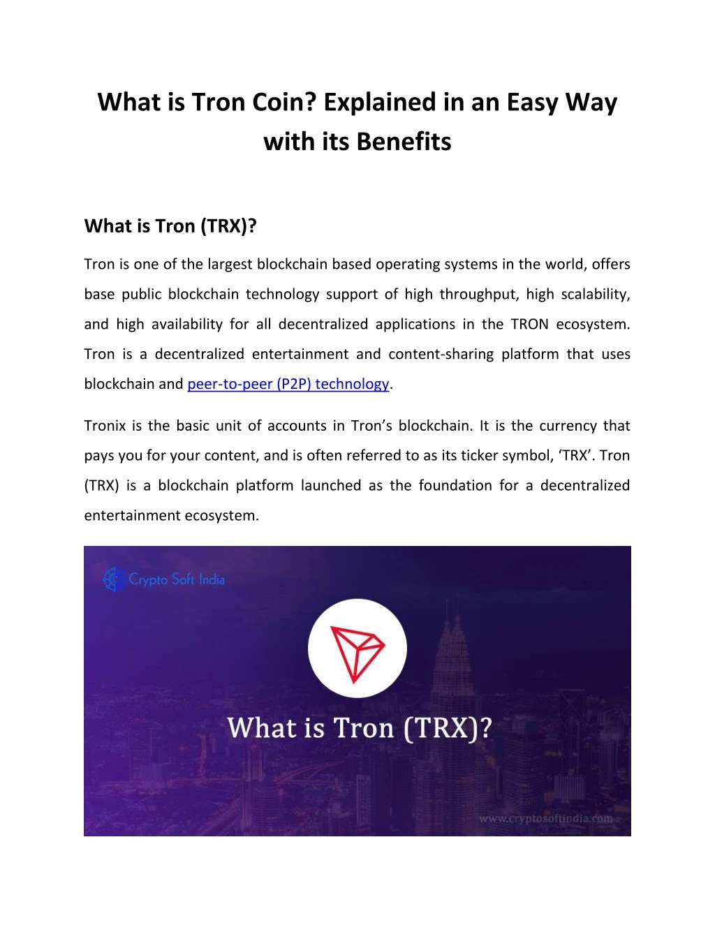 what is tron coin explained in an easy way with