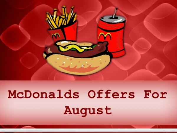 McDonalds Offers For August