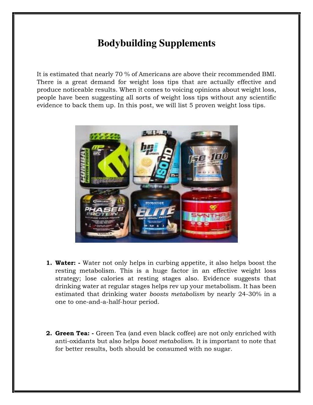 bodybuilding supplements