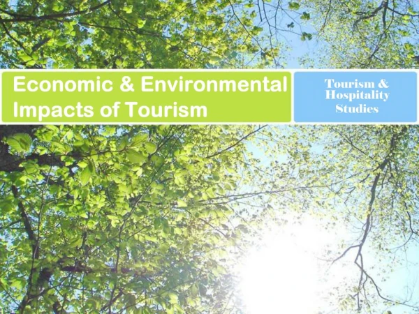 Economic Environmental Impacts of Tourism