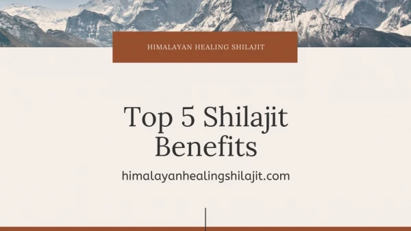 Top 5 Benefits Of Shilajit