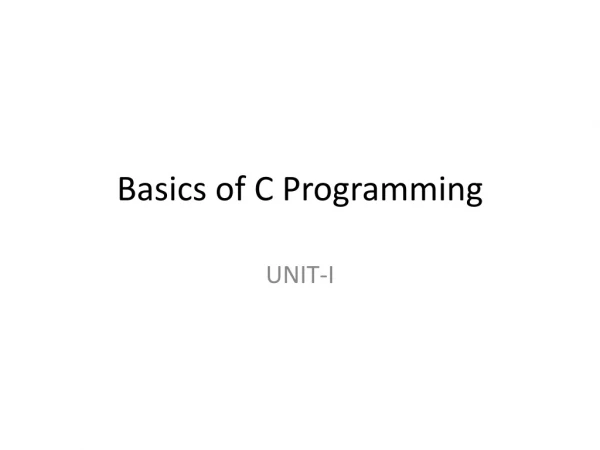 Basics of C Programming