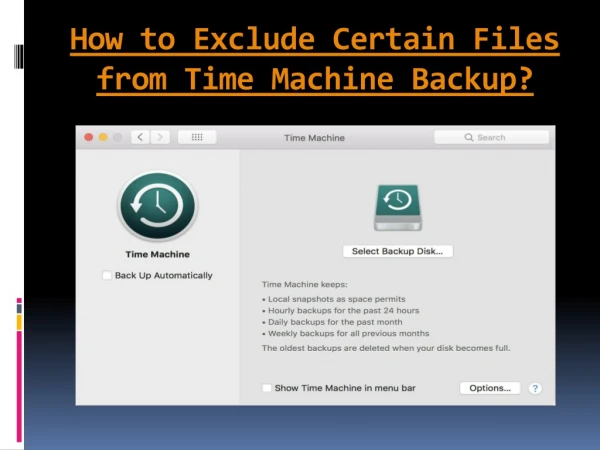 How to Exclude Certain Files from Time Machine Backup?