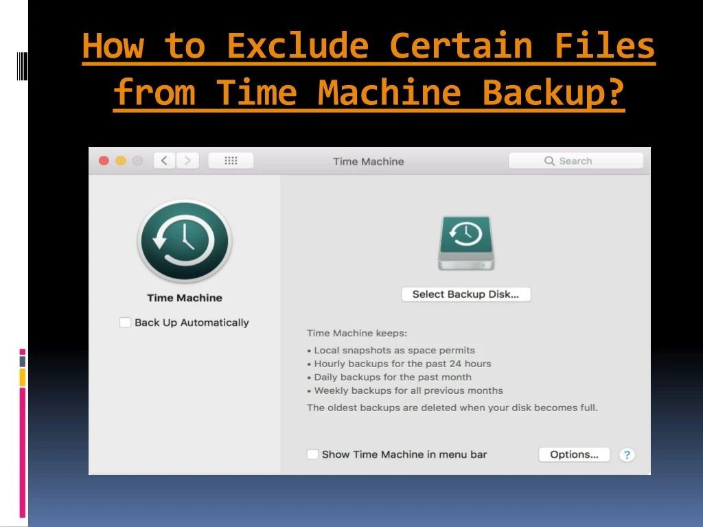 how to exclude certain files from time machine backup
