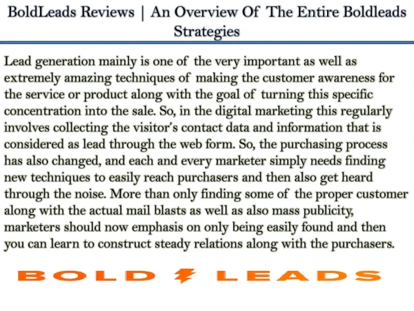 BoldLeads Reviews | An Overview Of The Entire Boldleads Strategies