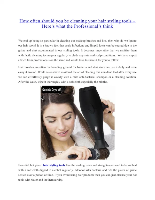 How often should you be cleaning your hair styling tools – Here’s what the Professional’s think