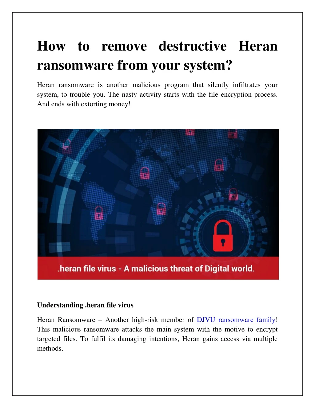 how to remove destructive heran ransomware from
