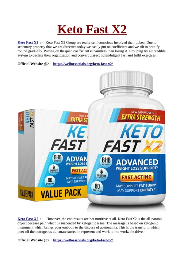 Keto Fast X2 : Pills Review, Price & Where to Buy..