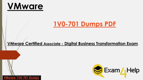 Free VMware 1V0-701 (VCA DBT) Sample Questions | Exam4Help