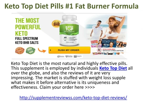 Keto Top Diet Pills #1 Fat Burner Formula