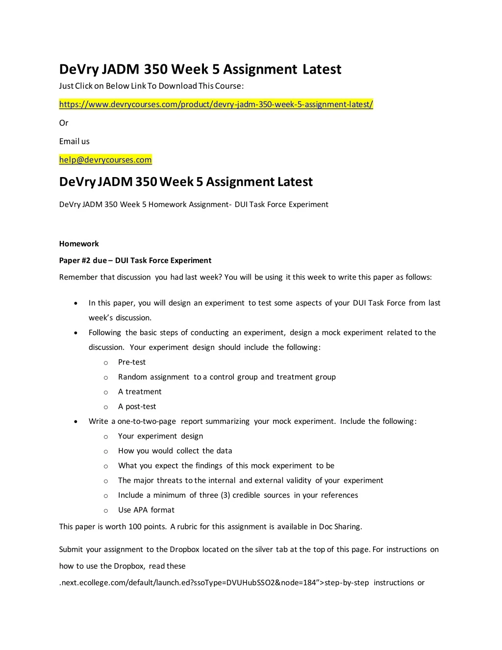 devry jadm 350 week 5 assignment latest just