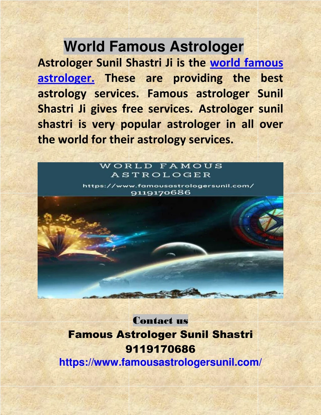 world famous astrologer astrologer sunil shastri