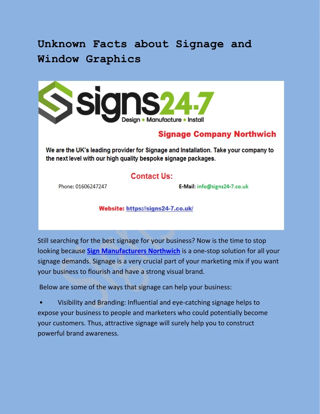 unknown facts about signage and window graphics