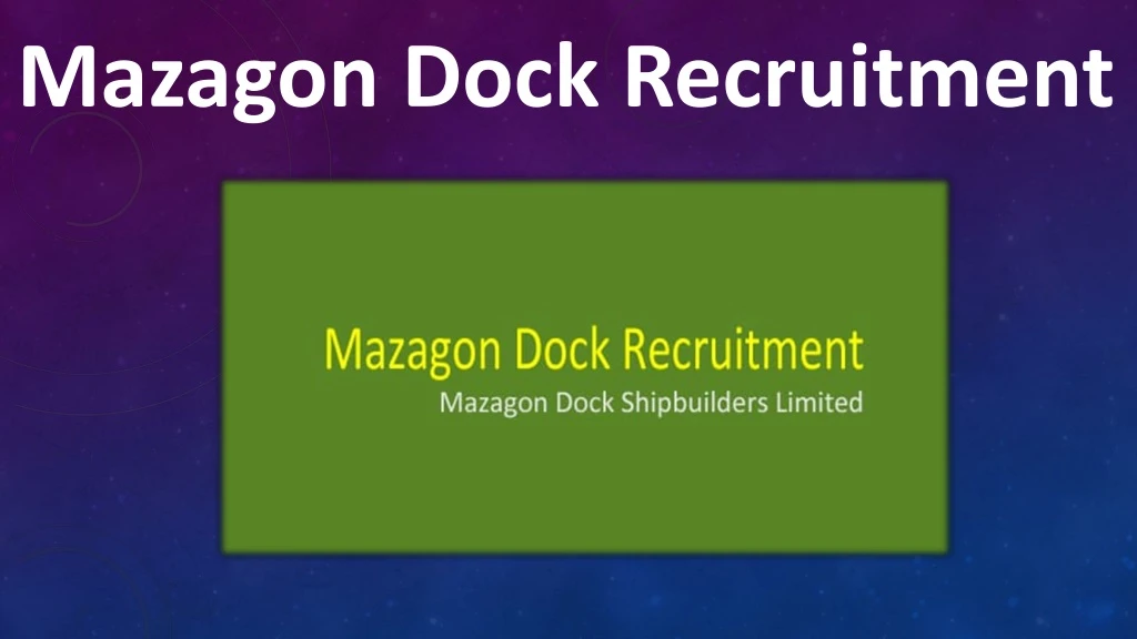 mazagon dock recruitment