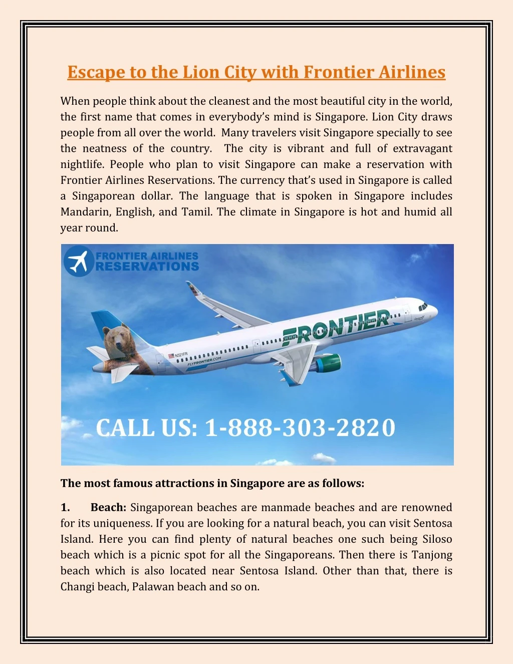 escape to the lion city with frontier airlines