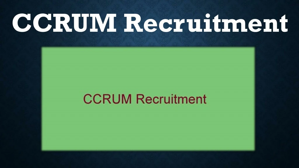 ccrum recruitment