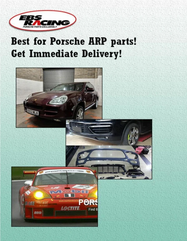 EBS Racing: Best for Porsche ARP parts! | Get immediate delivery!