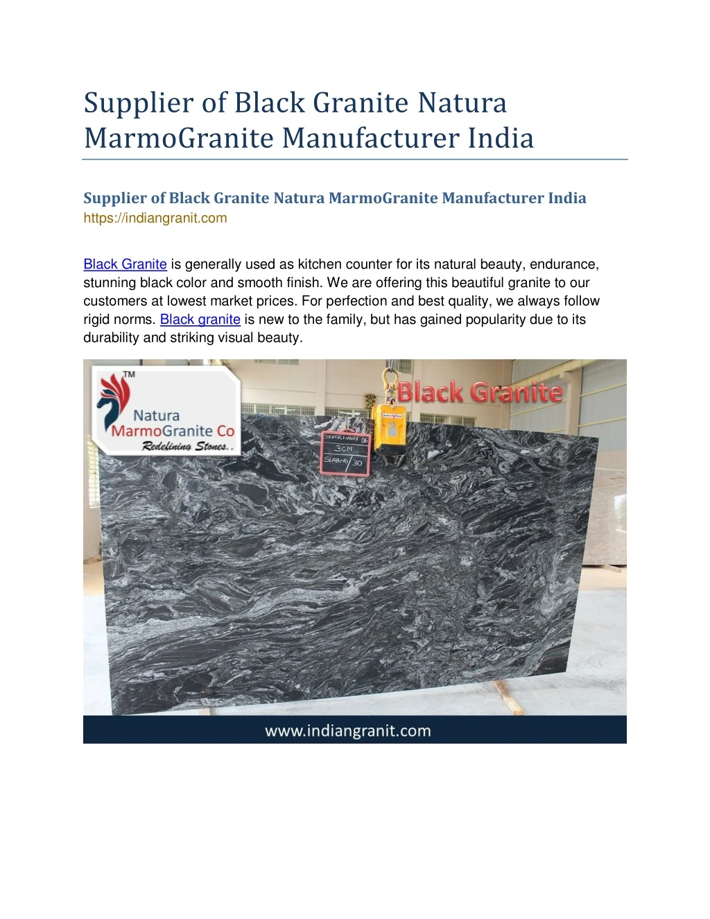 supplier of black granite natura marmogranite