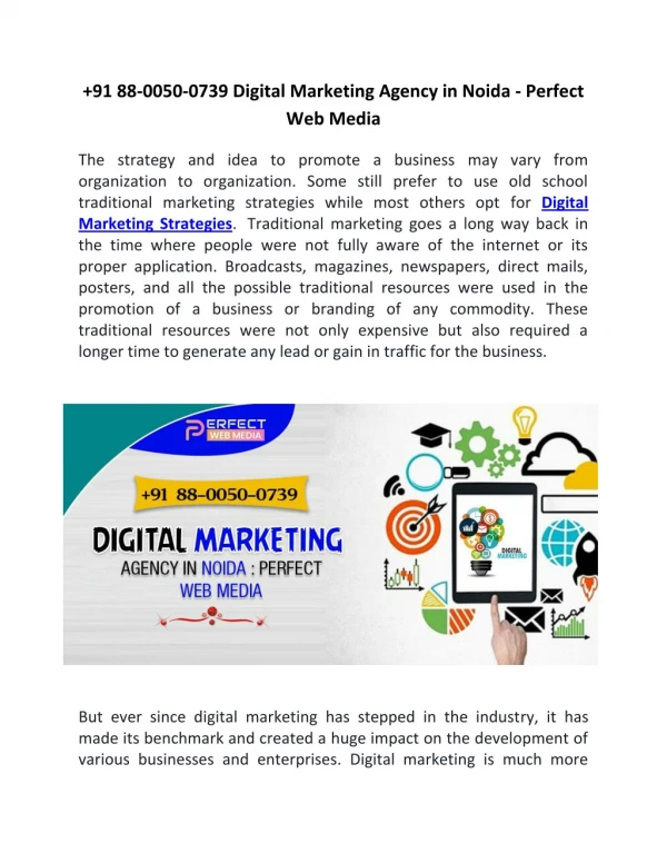 91 88-0050-0739 Digital Marketing Agency in Noida - Perfect Web Media