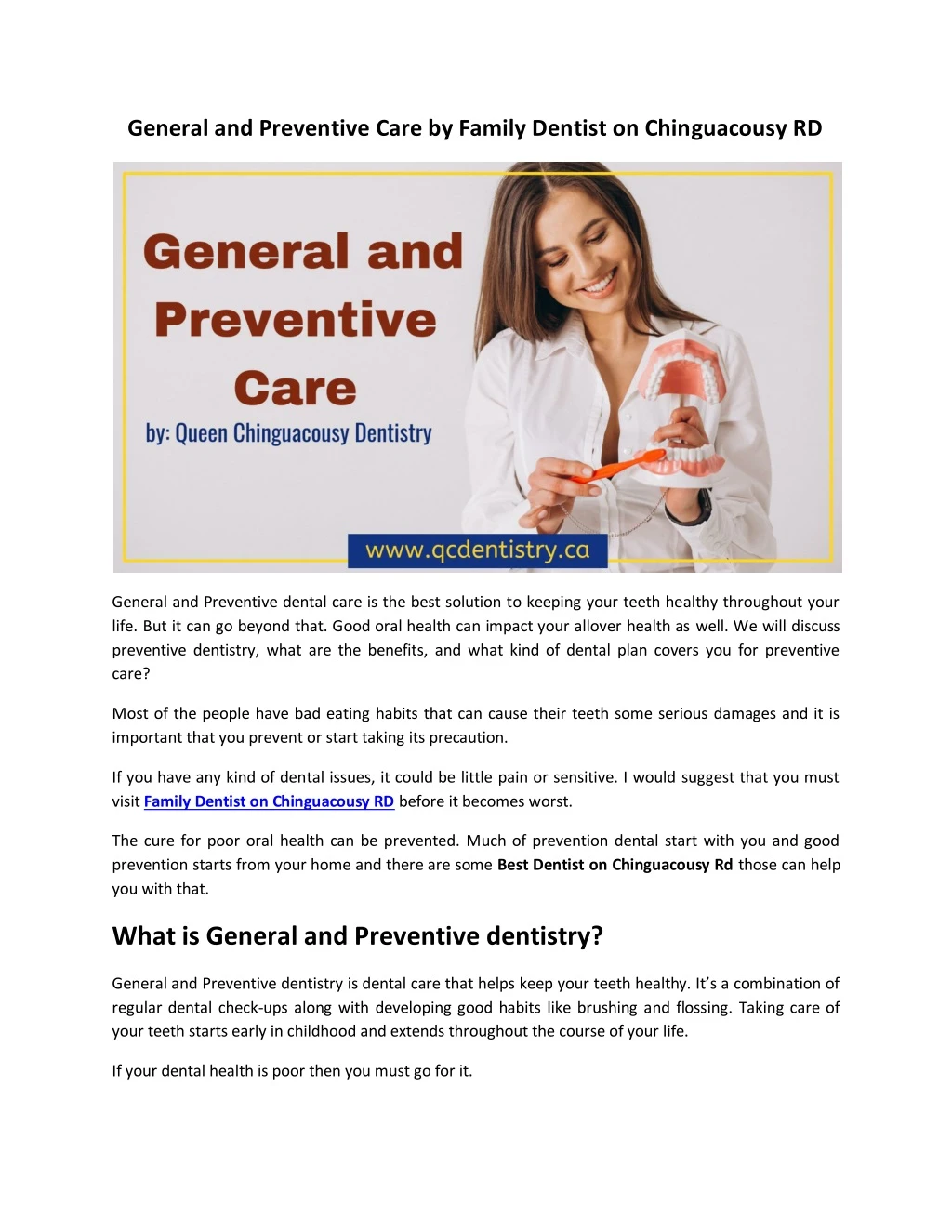general and preventive care by family dentist