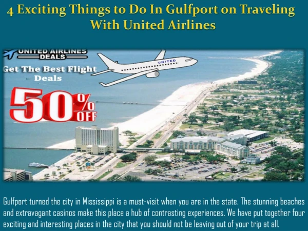 4 Exciting Things to Do In Gulfport on Traveling With United Airlines