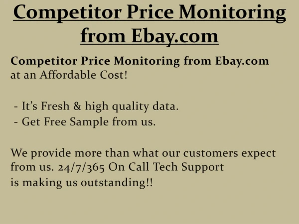 competitor price monitoring from ebay com