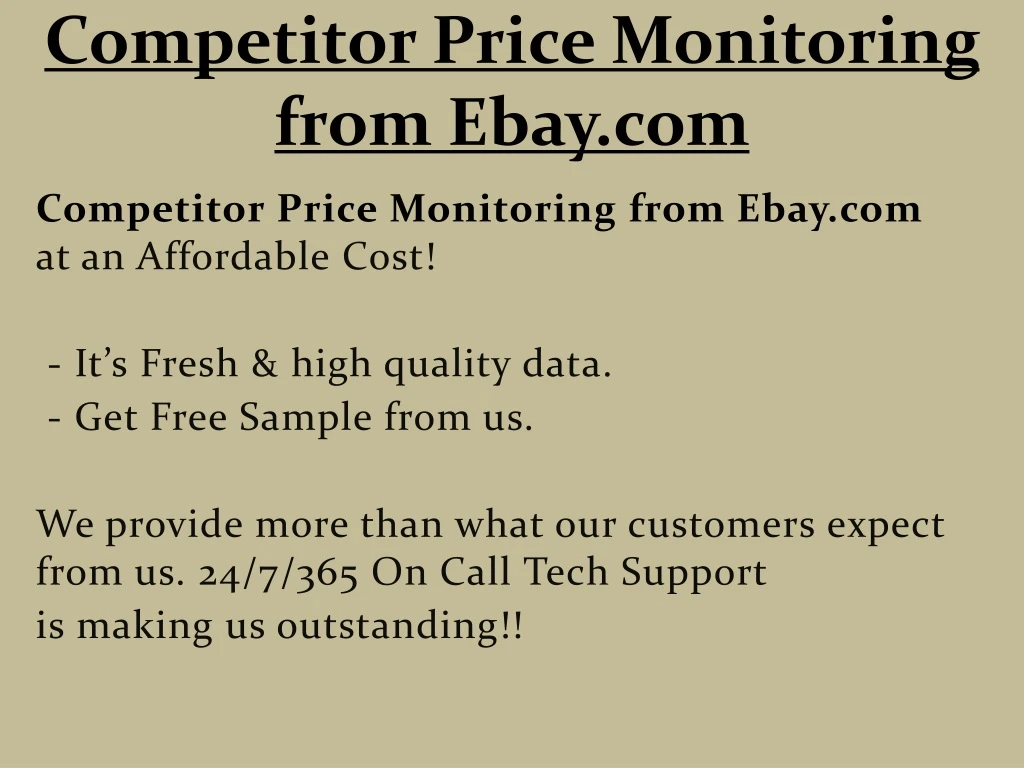 competitor price monitoring from ebay com