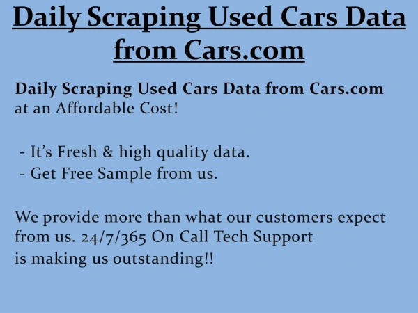 Daily Scraping Used Cars Data from Cars.com