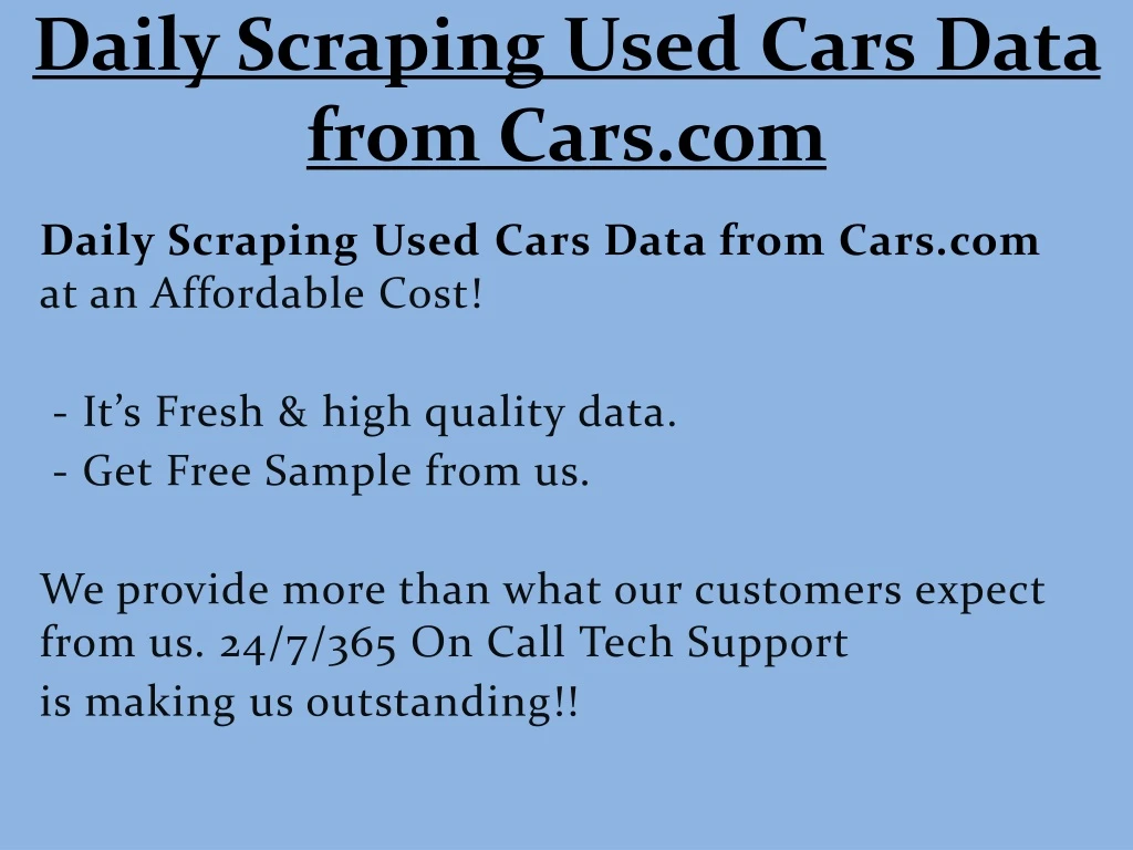 daily scraping used cars data from cars com