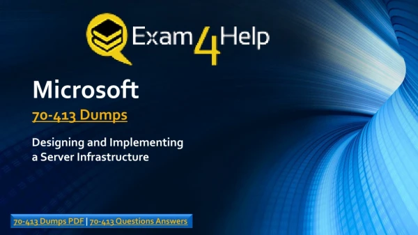 Updated Microsoft 70-413 Exam - Microsoft 70-413 Dumps PDF