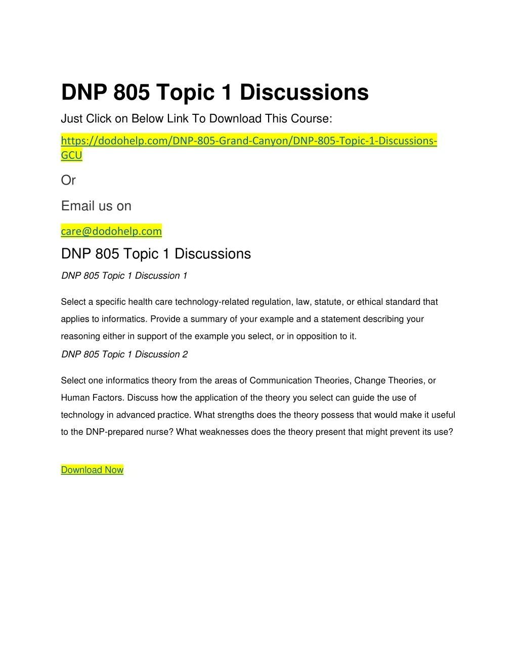 dnp 805 topic 1 discussions