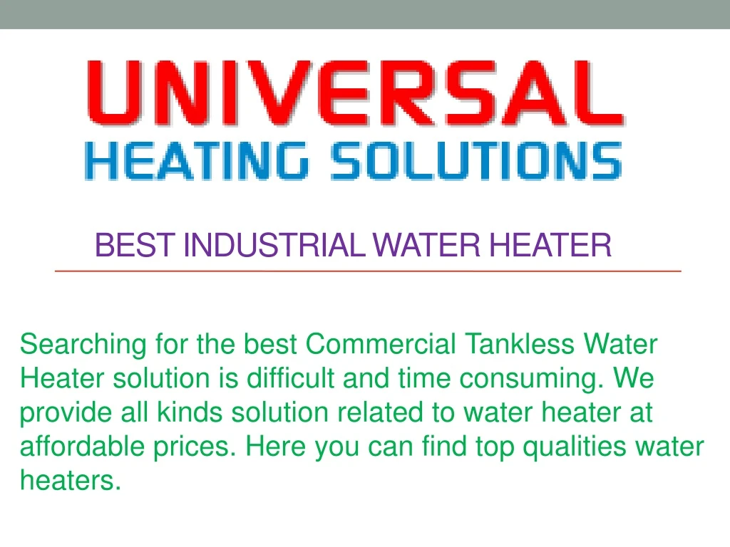 best industrial water heater
