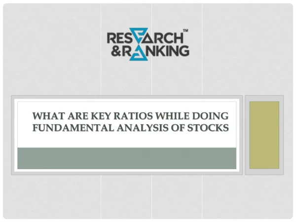 6 Key Ratio while doing fundamental Analysis of Stocks