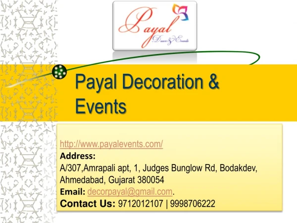 Decorators, Mandap Decorators, Wedding Planner - Payal Decor and Events
