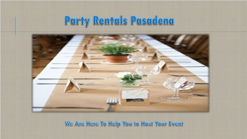 party rentals pasadena
