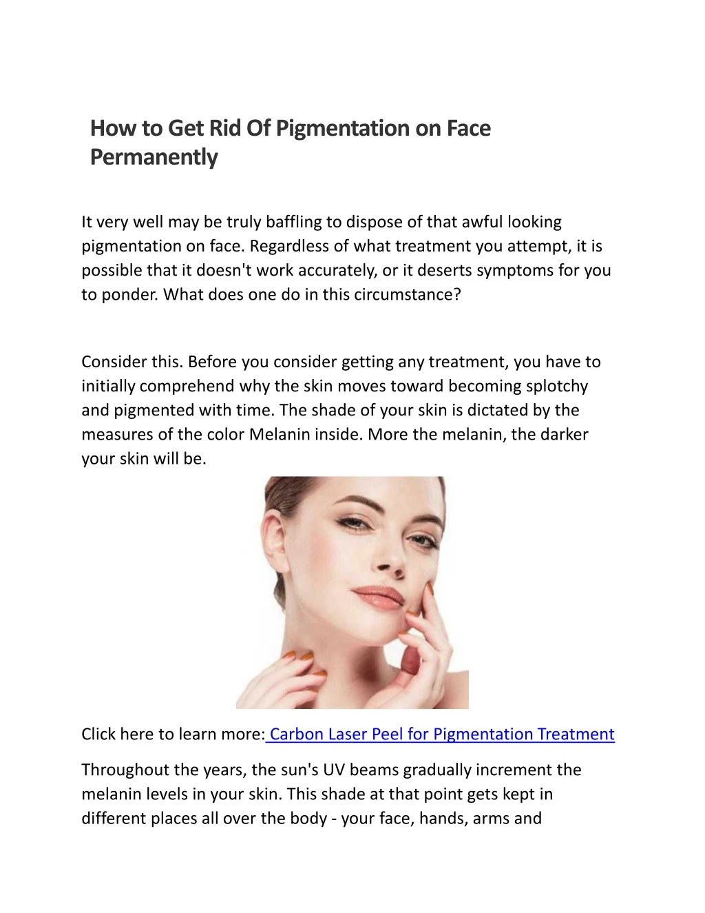 how to get rid of pigmentation on face permanently