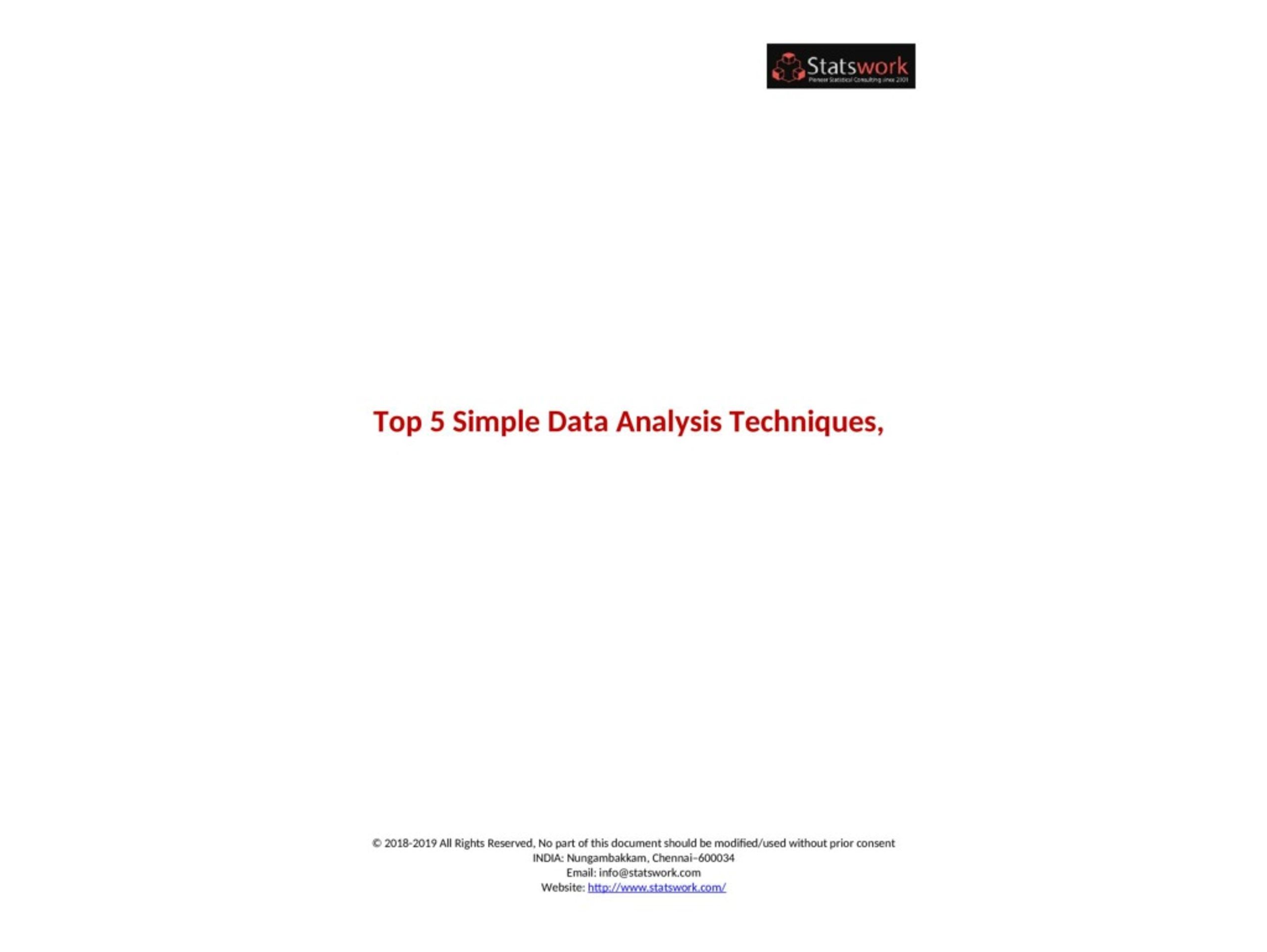 PPT - Top 5 Simple Data Analysis Techniques PowerPoint Presentation ...