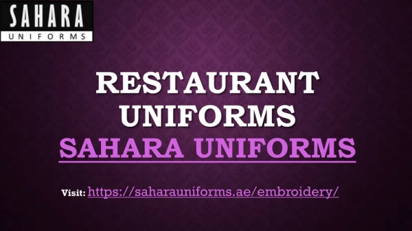 Best Restaurant Uniforms