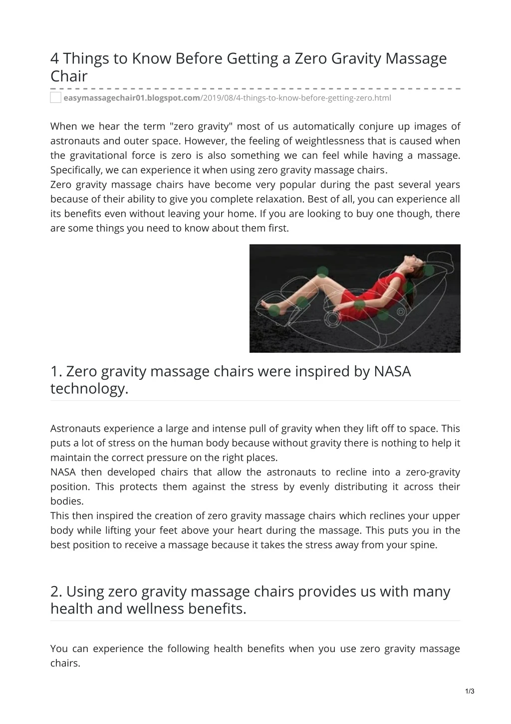 4 things to know before getting a zero gravity